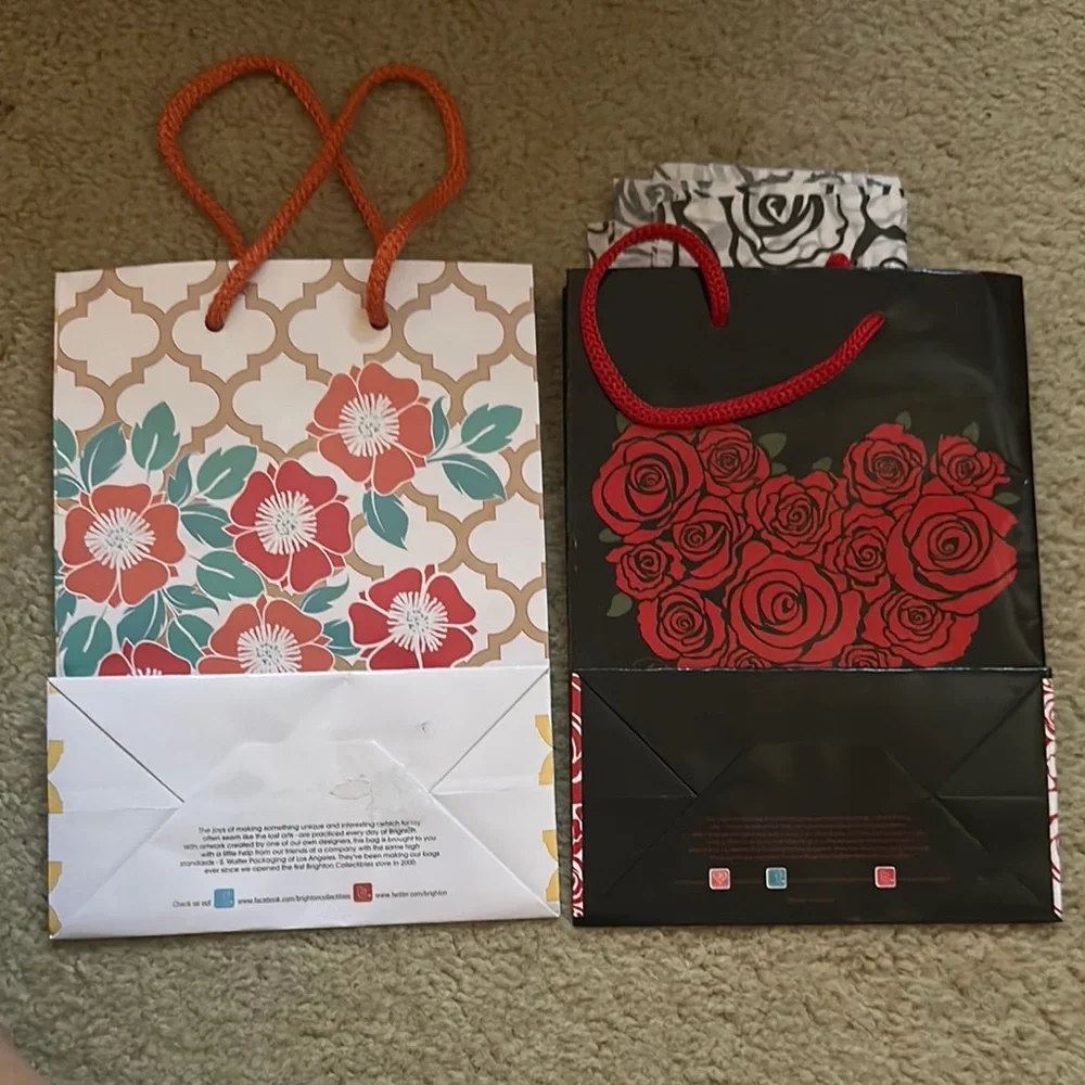 Brighton Floral and Heart Design medium size gift bags Bags